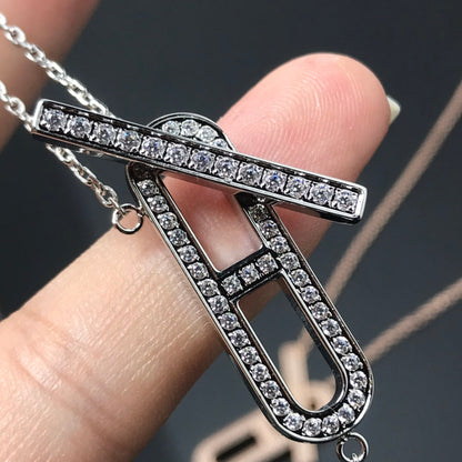 [Super Jewellery]HM NECKLACE PLATINUM ROSE GOLD DIAMOND