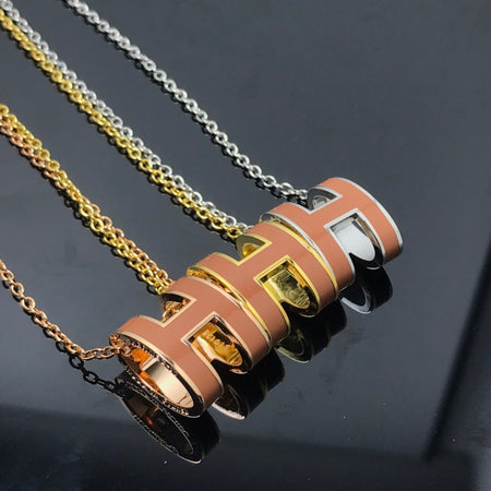 [Super Jewellery]H NECKLACE BROWN