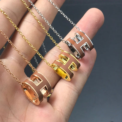 [Super Jewellery]H NECKLACE BROWN