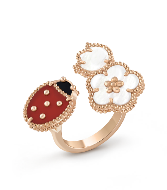 [Super Jewellery]LUCKY 3 MOTIF ROSE GOLD RING