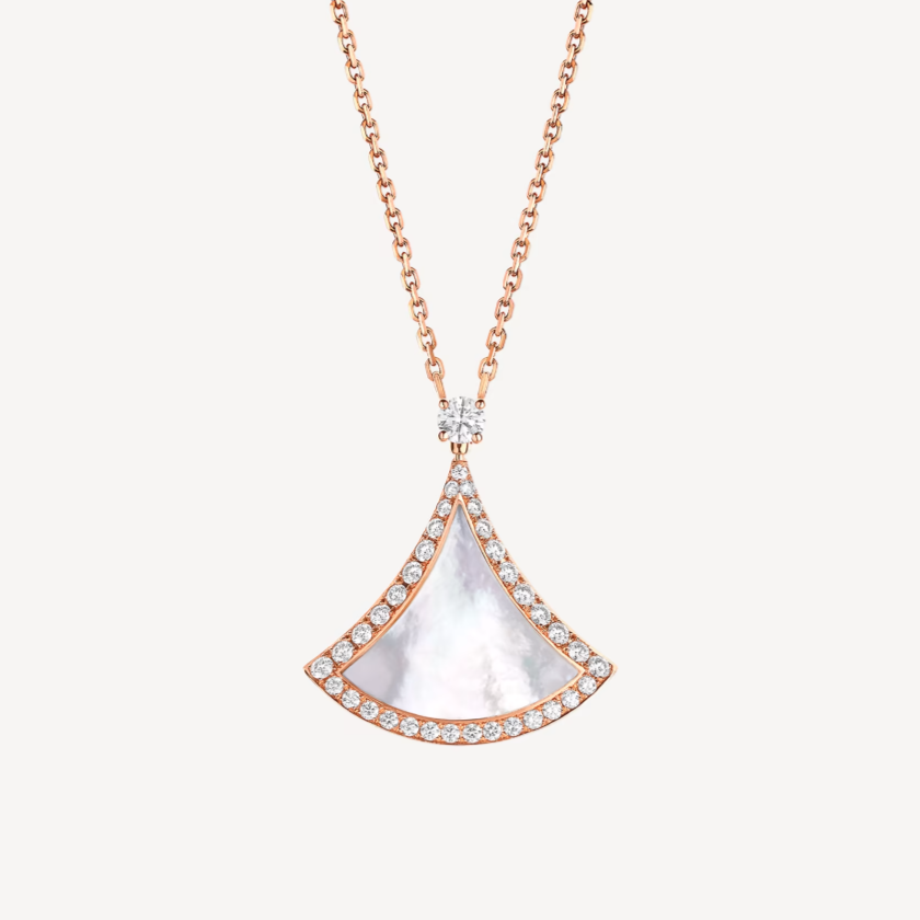 [Super]DREAM MOP DIAMOND PAVED PINK GOLD NECKLACE