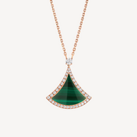 [Super]DREAM MALACHITE DIAMOND PAVED PINK GOLD NECKLACE