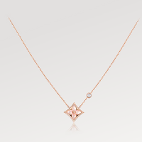 [Super Jewellery]STAR PINK MOP 1 DIAMOND PINK GOLD NECKLACE
