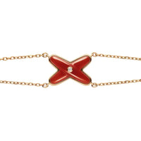 [Super Jewellery]JEUX BRACELET CARNELIAN PINK GOLD 1 DIAMOND