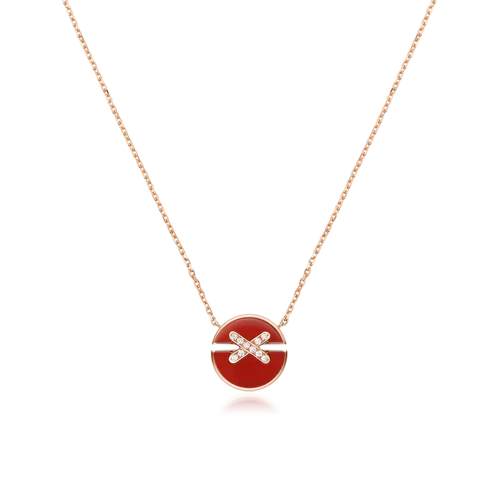 [Super Jewellery]JEUX DE ROSE GOLD DIAMOND NECKLACE
