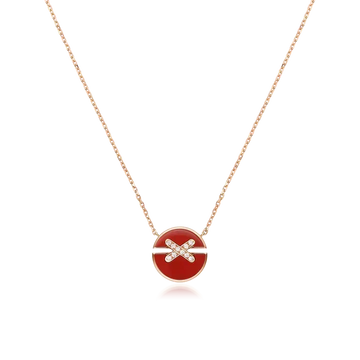 [Super CiCi ]ROSEGOLD-DIAMANT-HALSKETTE-SET