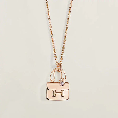 [Super Jewellery]AMULETTE PEDANT ROSE GOLD NECKLACE