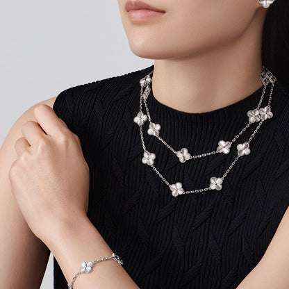 [Super Jewellery]CLOVER 20 MOTIFS DIAMOND SILVER