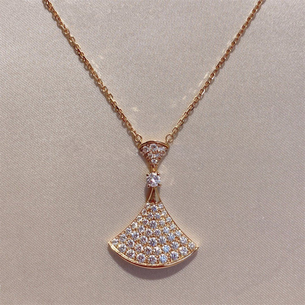 [Super]DREAM NECKLACE PINK GOLD FULL DIAMOND