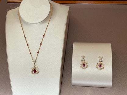 [Super]DREAM NECKLACE CARNELIAN DIAMOND PINK GOLD