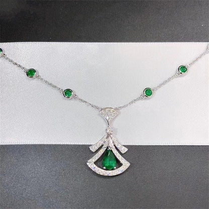 [Super]DREAM NECKLACE MALACHITE DIAMOND SILVER
