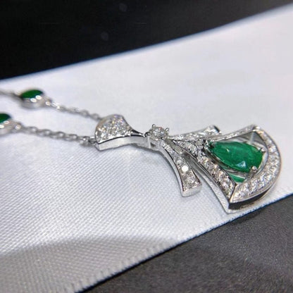 [Super]DREAM NECKLACE MALACHITE DIAMOND SILVER