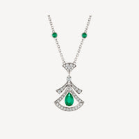 [Super]DREAM NECKLACE MALACHITE DIAMOND SILVER