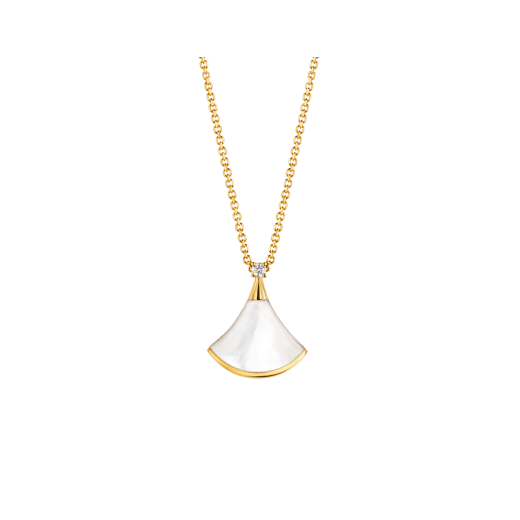 [Super]DREAM NECKLACE WHITE MOP GOLD 1 DIAMOND