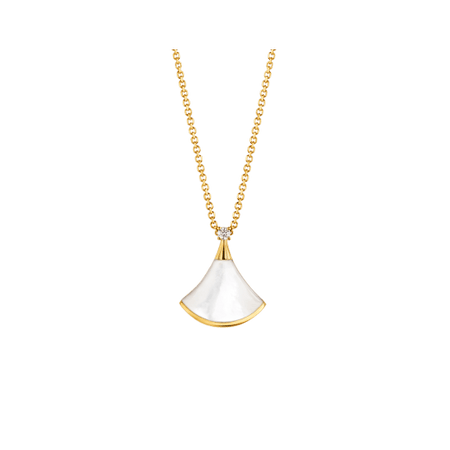 [Super]DREAM NECKLACE WHITE MOP GOLD 1 DIAMOND