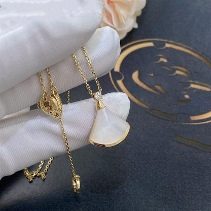 [Super]DREAM NECKLACE WHITE MOP GOLD 1 DIAMOND
