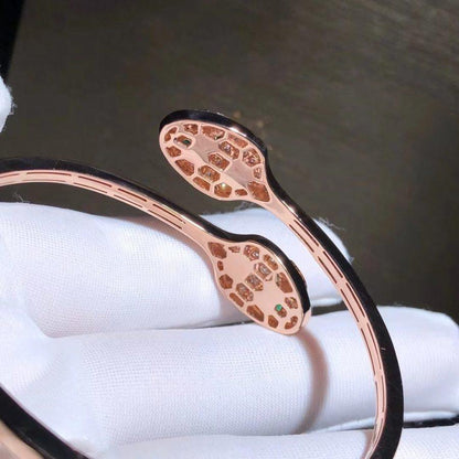 [Super]SERPENTI BRACELET PINK GOLD MALACHITE DIAMOND DOUBLE SNAKE