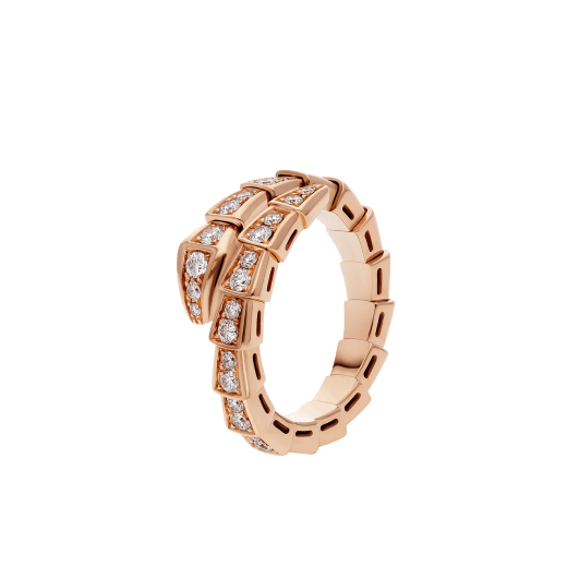 [Super]SERPENTI RING PINK GOLD DIAMOND PAVED 4MM