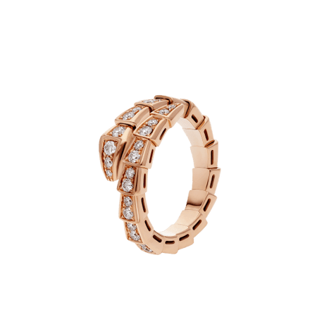 [Super]SERPENTI RING PINK GOLD DIAMOND PAVED 4MM