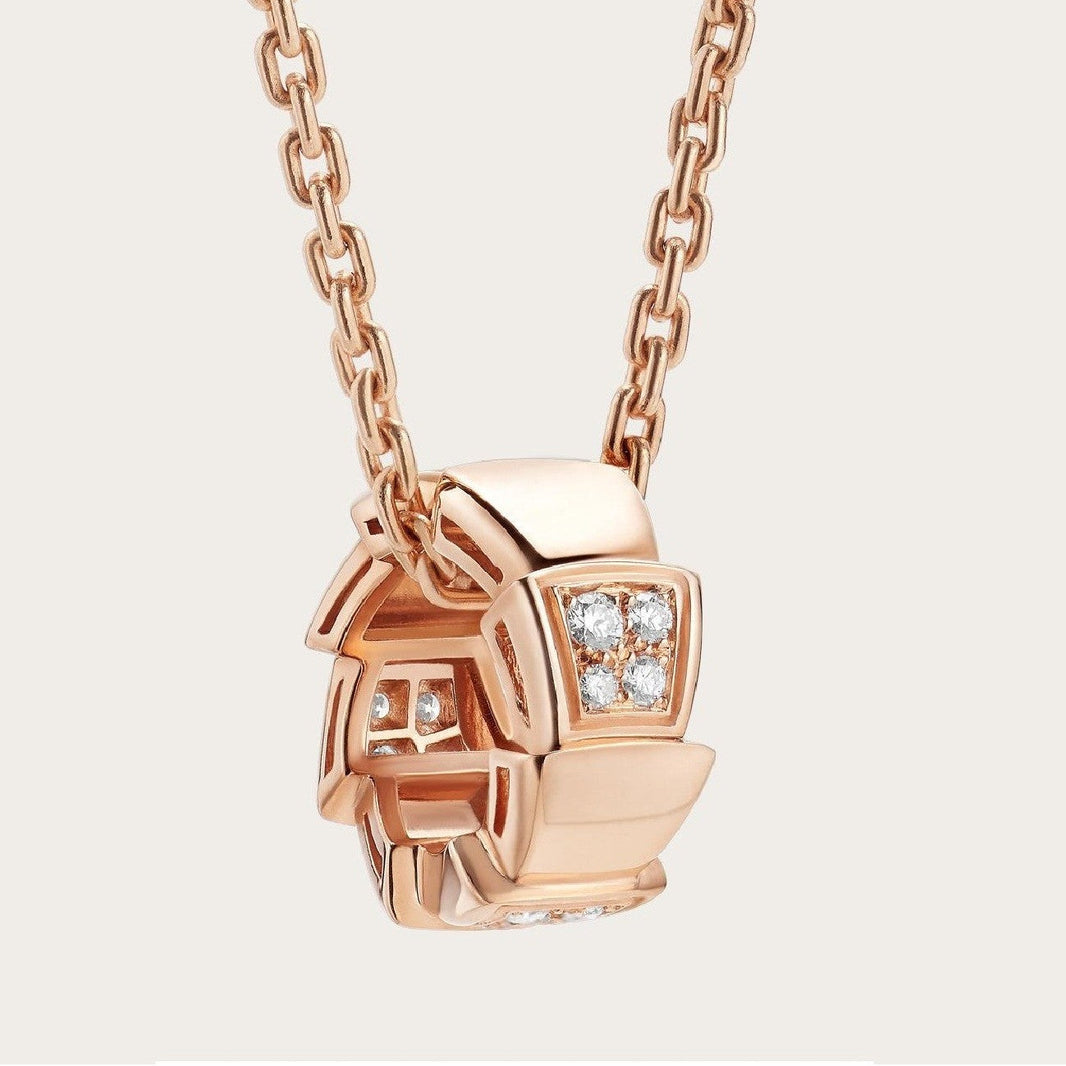 [Super]SERPENTI PEDANT DIAMOND PINK GOLD NECKLACE
