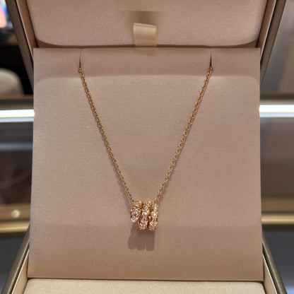 [Super]SERPENTI PINK GOLD NECKLACE DOUBLE RING DIAMOND
