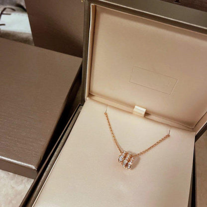 [Super]SERPENTI PINK GOLD NECKLACE DOUBLE RING DIAMOND