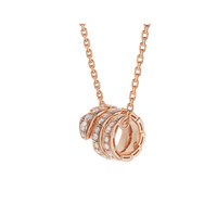 [Super]SERPENTI PINK GOLD NECKLACE DOUBLE RING DIAMOND