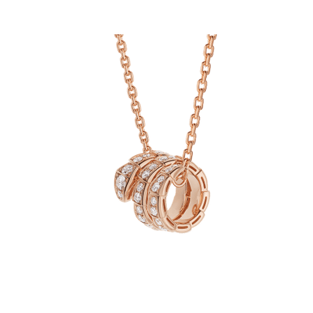 [Super]SERPENTI PINK GOLD NECKLACE DOUBLE RING DIAMOND