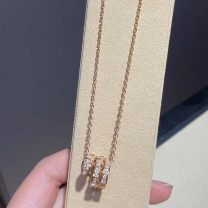[Super]SERPENTI PINK GOLD NECKLACE DOUBLE RING DIAMOND