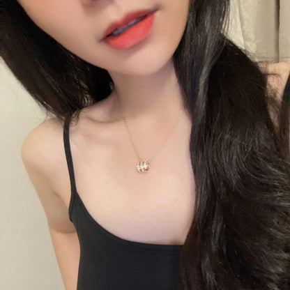 [Super]SERPENTI PINK GOLD NECKLACE DOUBLE RING DIAMOND