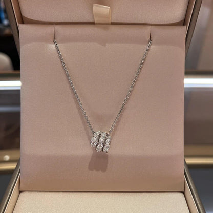 [Super]SERPENTI  NECKLACE DOUBLE RING DIAMOND