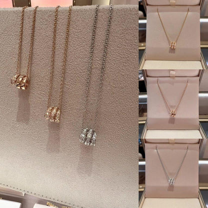[Super]SERPENTI  NECKLACE DOUBLE RING DIAMOND