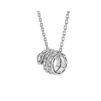 [Super]SERPENTI  NECKLACE DOUBLE RING DIAMOND