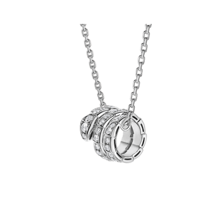[Super]SERPENTI  NECKLACE DOUBLE RING DIAMOND