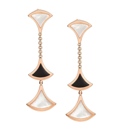 [Super]DREAM EARRINGS 3 MOTIFS ONYX MOP PINK GOLD