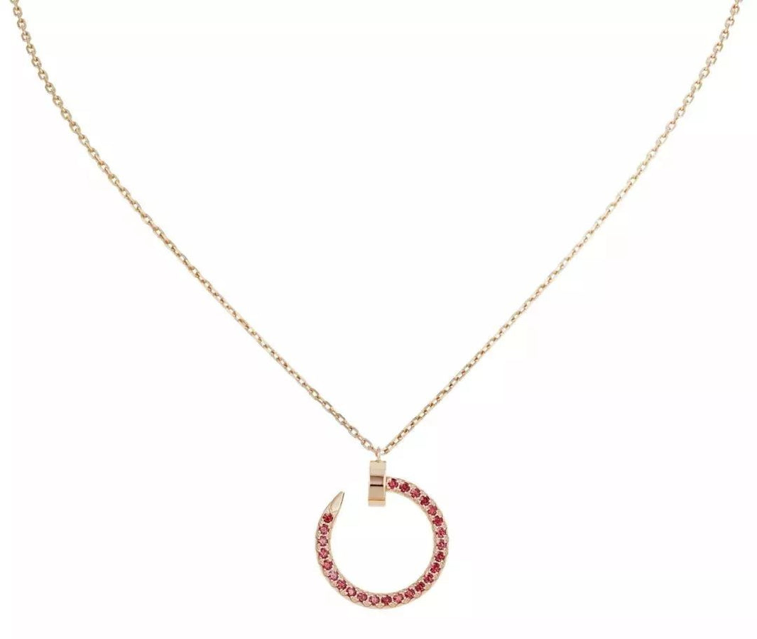 [Super Jewellery]JUSTE NECKLACE GOLD RED DIAMONDS