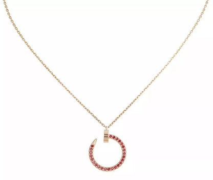 [Super Jewellery]JUSTE NECKLACE GOLD RED DIAMONDS