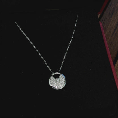 [Super Jewellery]AMULETTE SILVER FULL DIAMOND NECKLACE