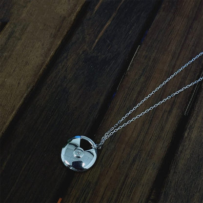 [Super Jewellery]AMULETTE SILVER FULL DIAMOND NECKLACE