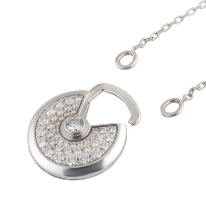 [Super Jewellery]AMULETTE SILVER FULL DIAMOND NECKLACE