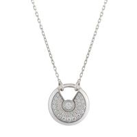 [Super Jewellery]AMULETTE SILVER FULL DIAMOND NECKLACE
