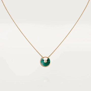 [Super CiCi ]AMULETTE ROSE GOLD MALACHITE NECKLACE