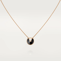 [Super Jewellery]AMULETTE ROSE GOLD ONYX NECKLACE