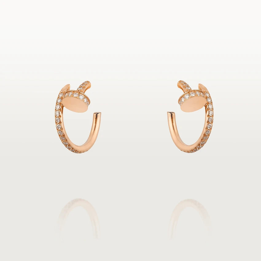 [Super Jewellery]JUSTE EARRINGS 12.75MM PINK GOLD DIAMOND