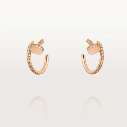 [Super Jewellery]JUSTE EARRINGS 12.75MM PINK GOLD DIAMOND