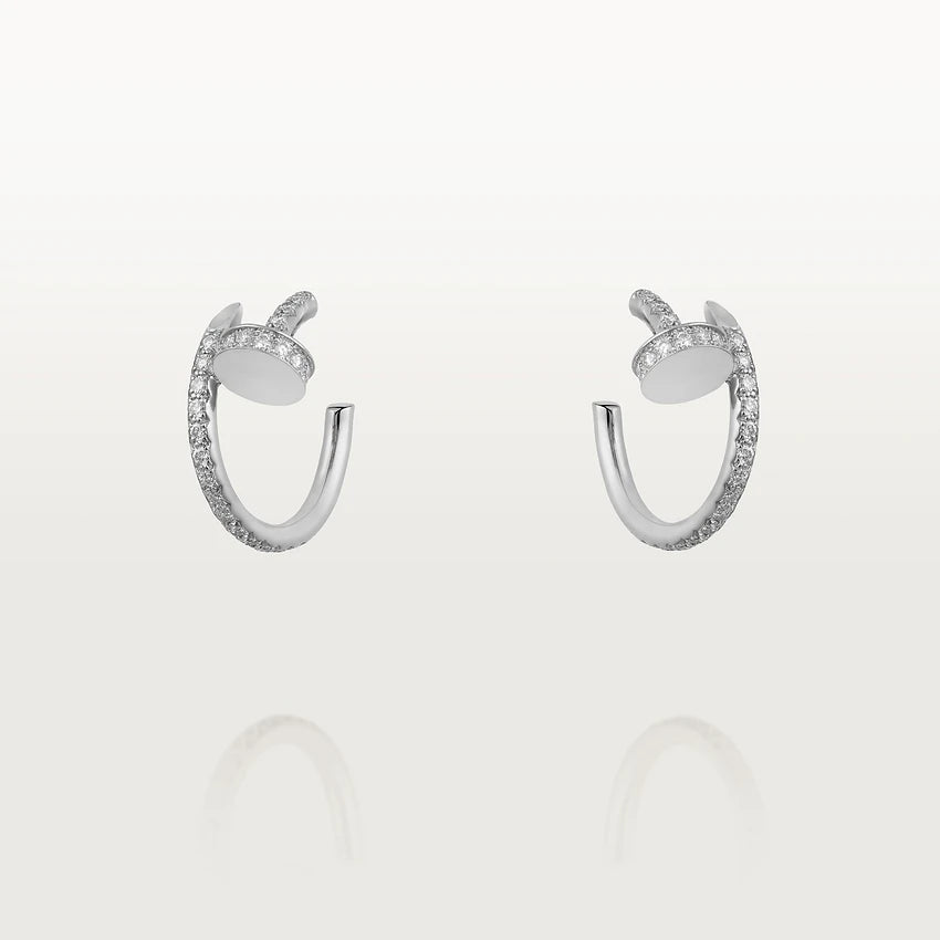 [Super Jewellery]JUSTE EARRINGS 12.75MM SILVER DIAMOND