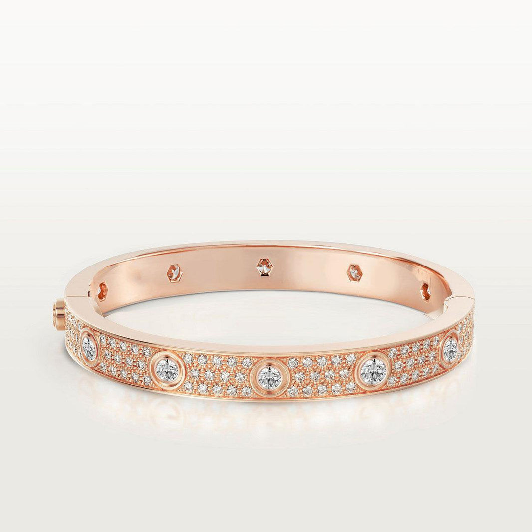 [Super Jewellery]LOVE BRACELET 6.1MM DIAMOND-PAVED 10 BIG DIAMONDS