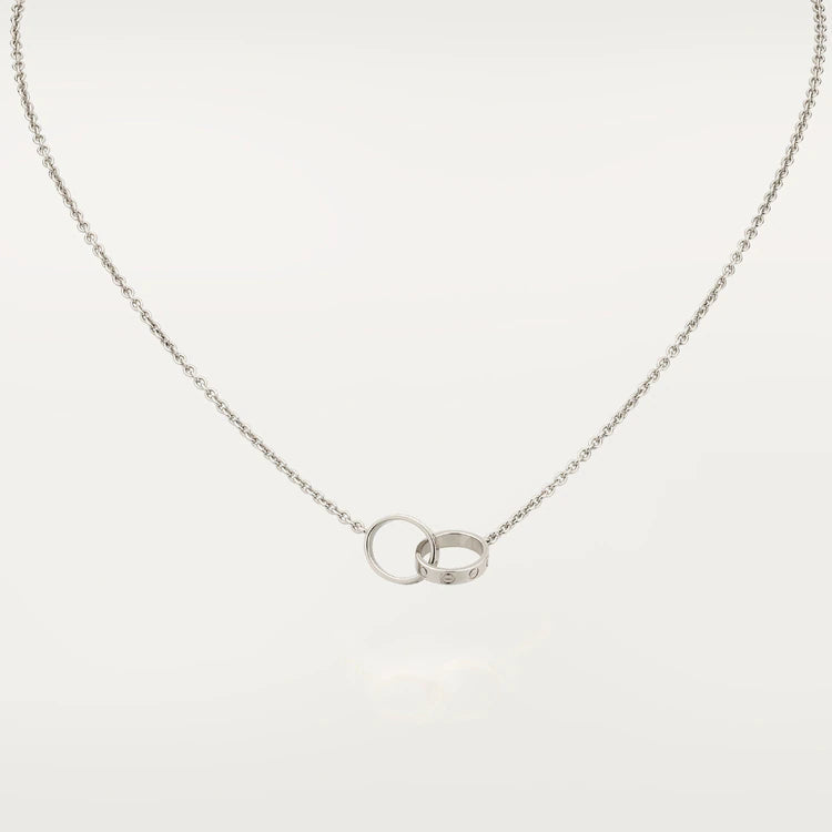 [Super Jewellery]LOVE NECKLACE PINK GOLD AND SILVER