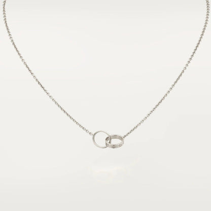 [Super Jewellery]LOVE NECKLACE PINK GOLD AND SILVER