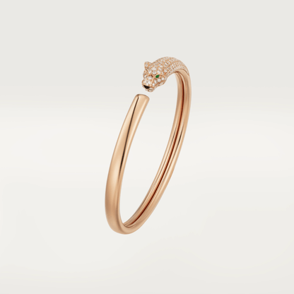 [Super Jewellery]PANTHERE ROSE GOLD DIAMOND OPEN BRACELET